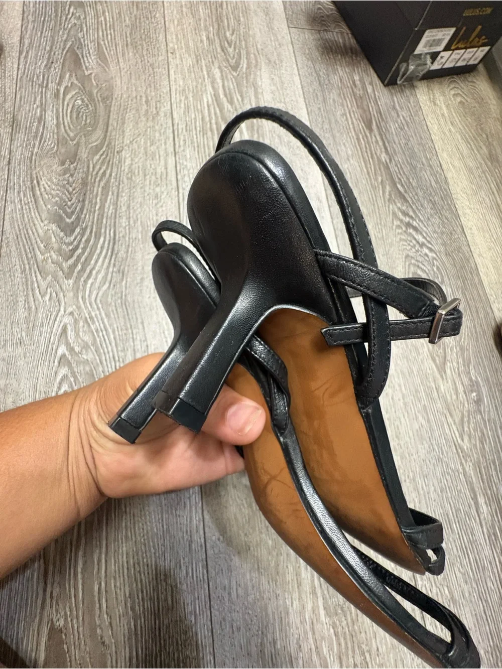 Paolo Black Minimal Strappy Slingback Heels